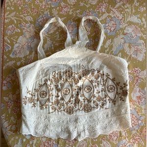 Anthropologie embroider halter top